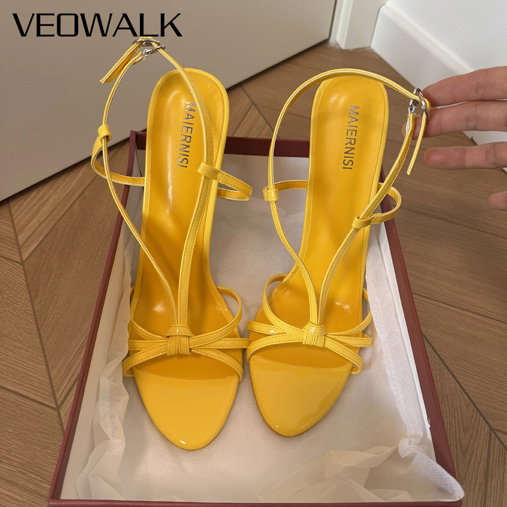 Women'S Shoes Yellow - Sandalias de tacón de aguja de