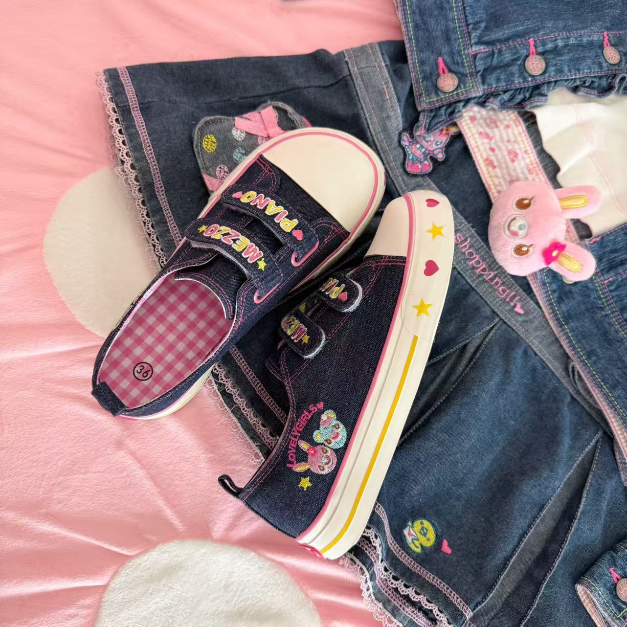 Women Shoes Japan - Zapatillas bajas bordadas de primavera-verano, informales,