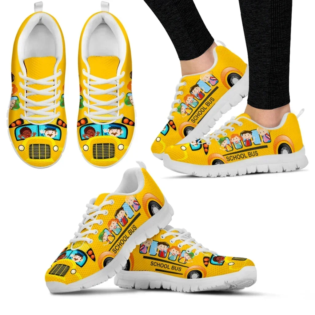 Women'S Shoes Yellow - Zapatillas Casuales con Diseño de Autobús