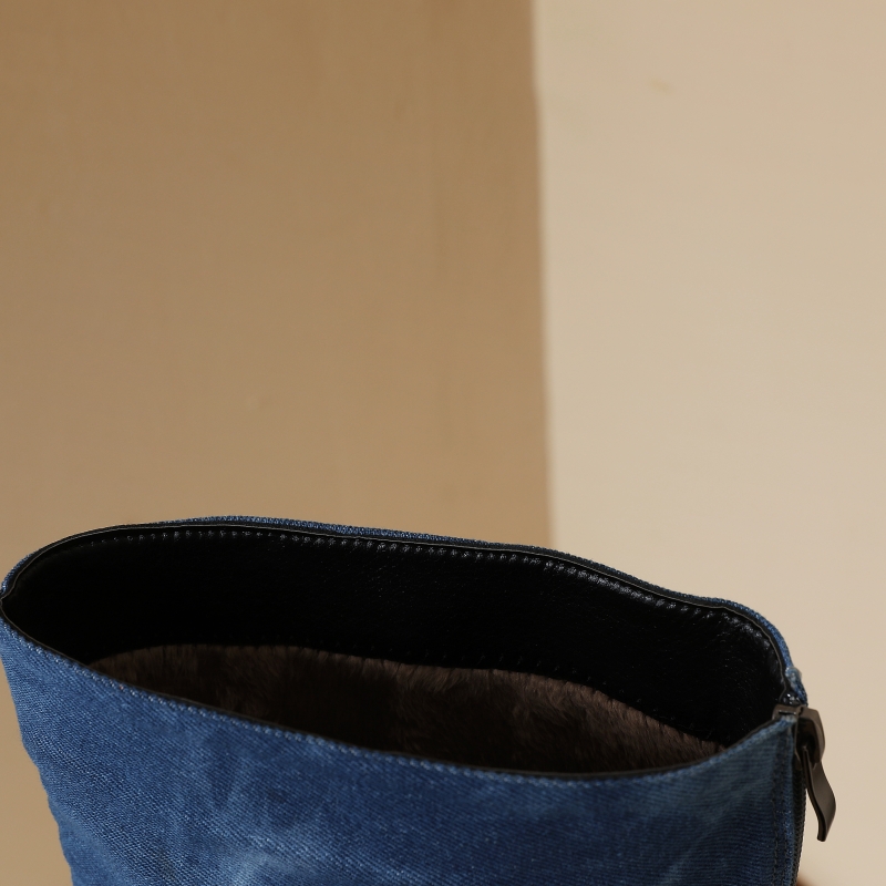 Botas vaqueras azules hasta la - Women Shoes Jeans reseña y precio