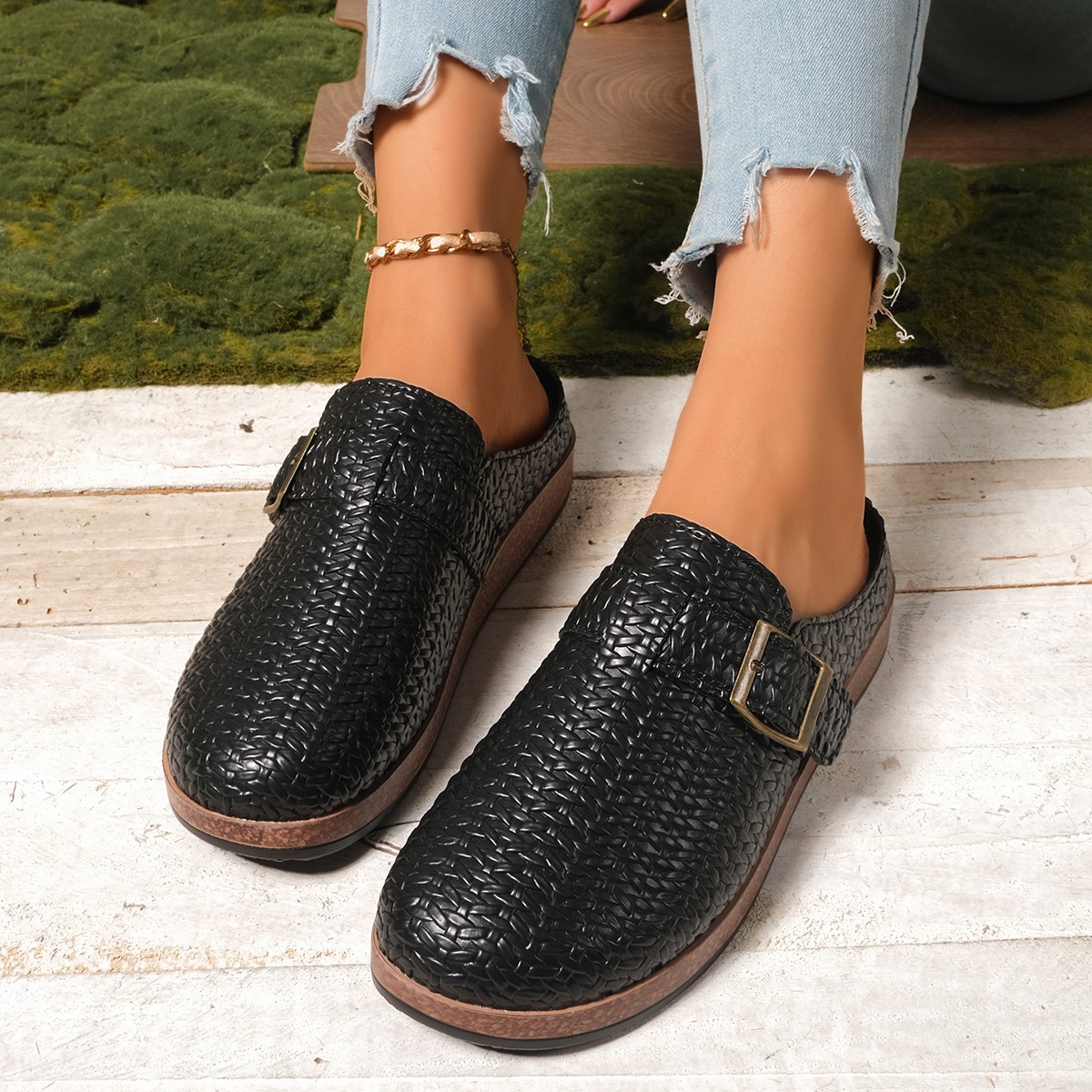 Nuevos zapatos de mujer de sue - Slip On Mule Flat reseña y precio