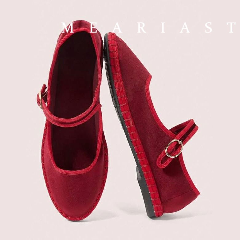 Zapatos planos rojos Mary Jean - Women Shoes Jeans reseña y precio