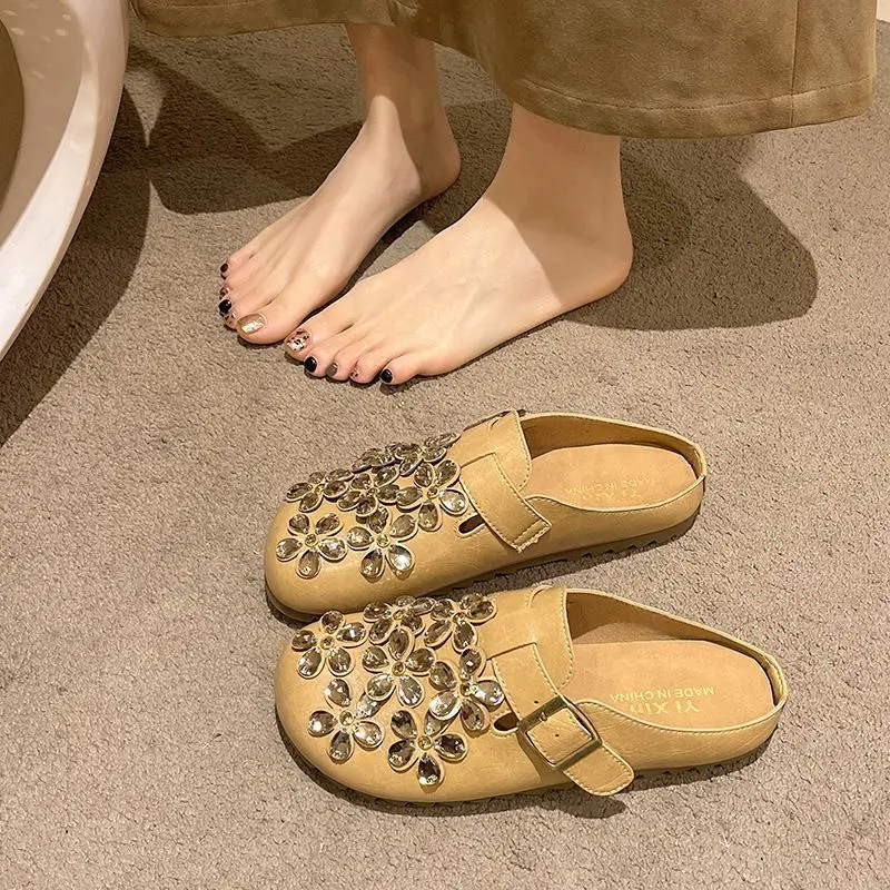 Zuecos de Mujer con Hebilla de - Slip On Mule Flat reseña y precio
