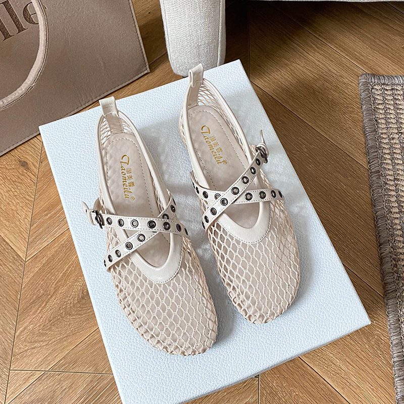Zapatos planos de malla calado - Women Shoes Jeans reseña y precio