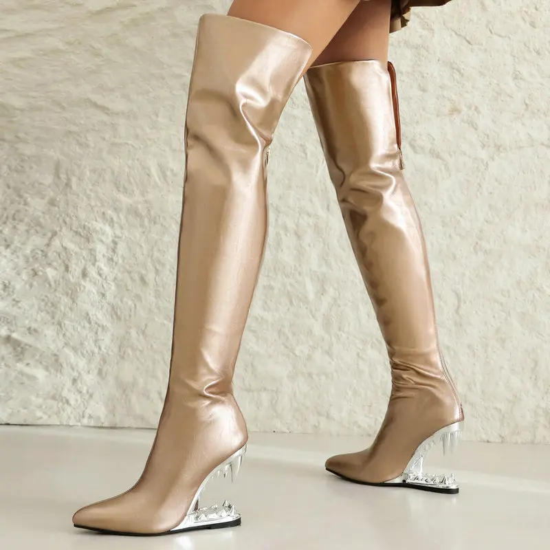 Botas largas hasta el muslo de - Women'S Shoes Yellow reseña y precio