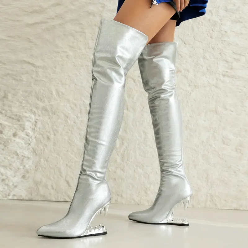 Botas largas hasta el muslo de - Women'S Shoes Yellow reseña y precio