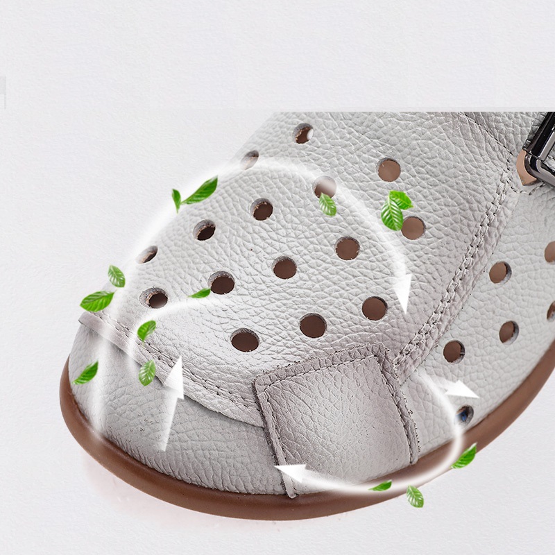Nuevas sandalias de cuero vacu - Slip On Mule Flat reseña y precio