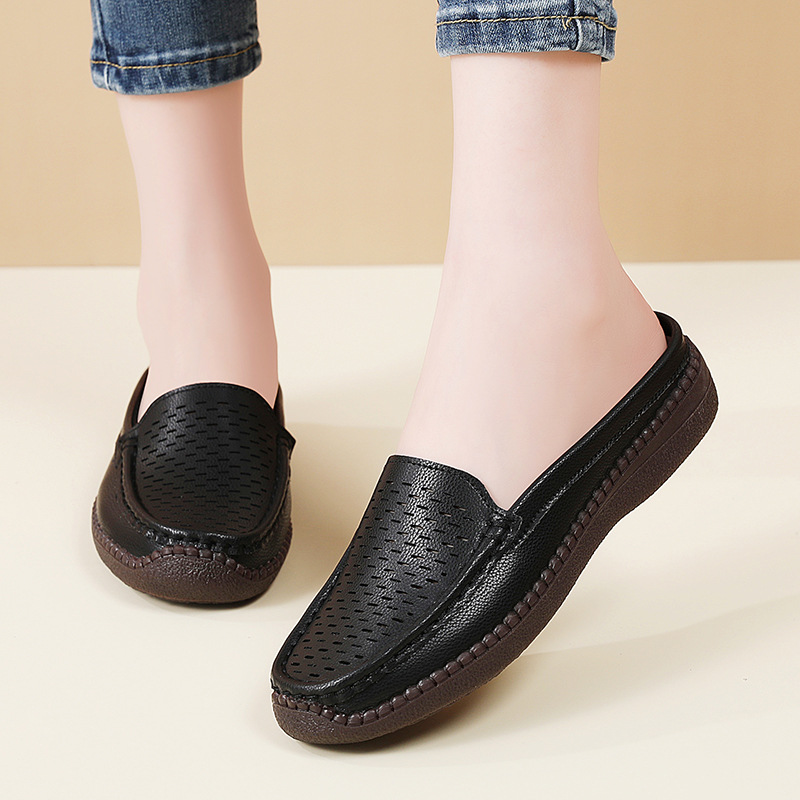Zapatillas de cuero suave para - Slip On Mule Flat reseña y precio